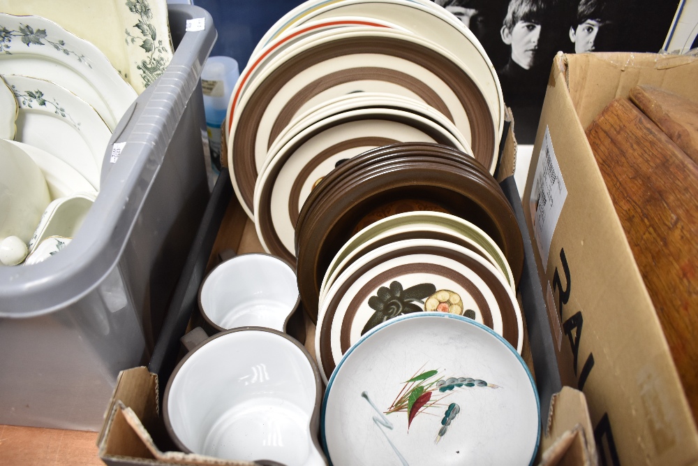 A selection of retro dinner plates and ceramics