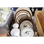 A selection of retro dinner plates and ceramics