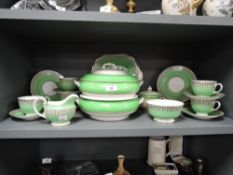 A 20th century Aynsley part tea and dinner service having green and cheque pattern B1087