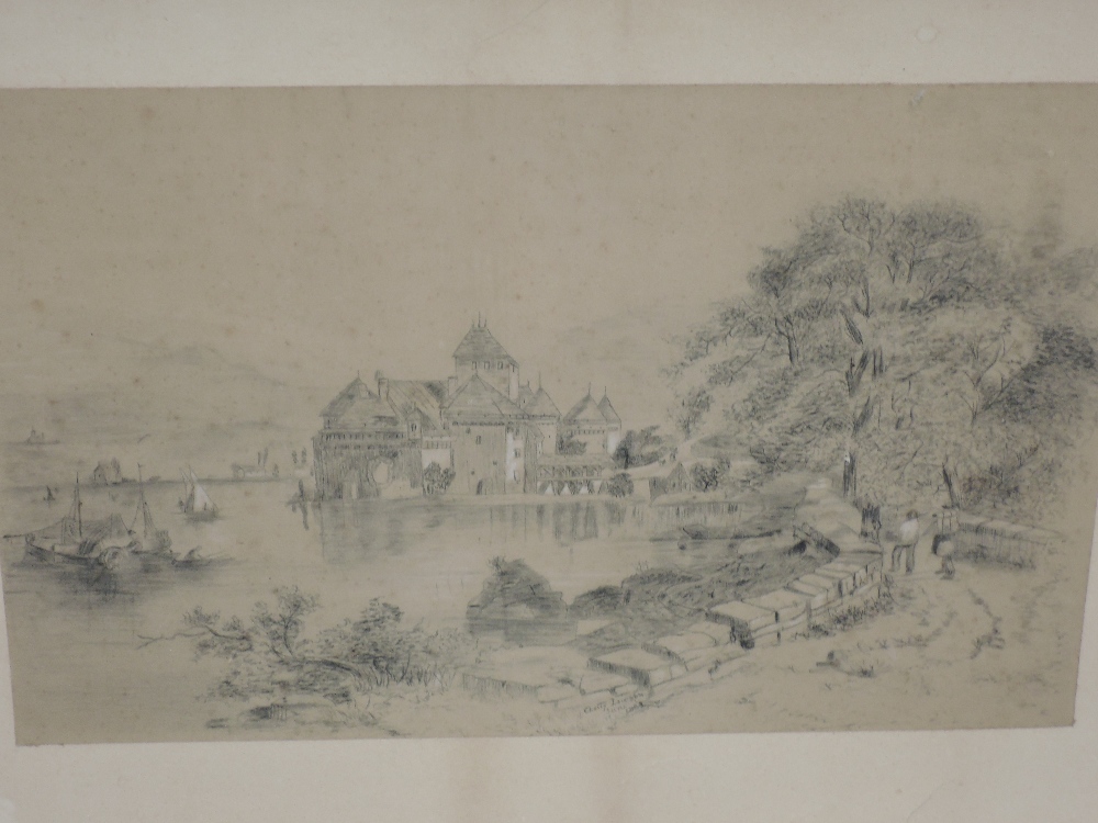 Chatty Lawson, (19th century), a sketch, Continental lake, signed and dated 1883, 34 x 49cm, - Image 2 of 2