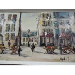 Aquilavt, (20th century), an oil painting, Parisian street view, indistinctly signed bottom right,