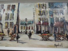 Aquilavt, (20th century), an oil painting, Parisian street view, indistinctly signed bottom right,