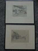 Cecil Aldin, (1870-1935), after, a pair of prints, Dorchester and Alfreston public houses, 14 x