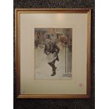 Frank Reynolds, (1876-1953), after, a print, Dickensian style character, 25 x 18cm, mounted framed