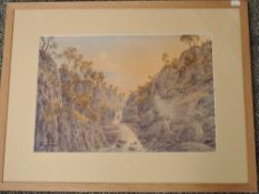 William Taylor Longmire, (1841-1919), a watercolour, Tilbertwaite Ghyll, signed and dated 1882, 32 x