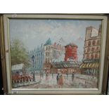 Buren, (20th century), an oil painting, Parisian street scene, indistinctly signed, 39 x 49cm,