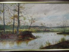 Chatty Lawson, (19th century), a sketch, Continental lake, signed and dated 1883, 34 x 49cm,