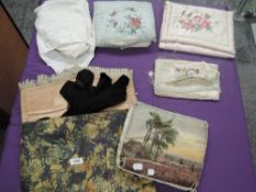 A beautiful collection of silk stocking/ handkerchief cases including hand painted and