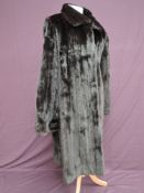 A full length vintage ranch mink fur coat having labels 'kubler' and 'blackglama, world finest ranch