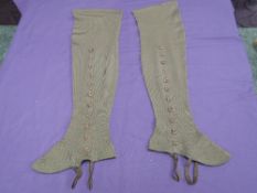 A pair of Edwardian ladies wool gaiters with faux button detail.