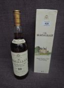 A bottle of The Macallan Single Highland Malt Scotch Whisky 10 Year Old, 75cl, 40% vol, in white