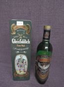 A bottle of 1980's Glenfiddich Single Malt Scotch Whisky, Clans of the Highlands of Scotland,