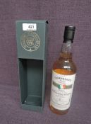 A bottle of Cadenheads World Whiskies, Irish Peated Single Malt, Individual Cask, Distilled at