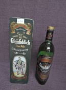 A bottle of 1980's Glenfiddich Single Malt Scotch Whisky, Clans of the Highlands of Scotland,