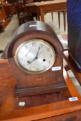 An early 20th Century oak cased mantel clock