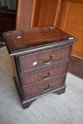 A reproduction Regency three drawer bedside or similar chest