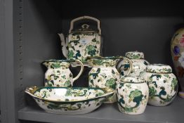 A collection of Masons 'Chartreuse' to include teapot, jugs, ginger jars and more.