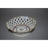 A Victorian Royal Crown Derby fruit basket bearing blue crown mark, having pierced sides with