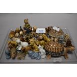 A selection of 20th century Wade figures including animals and turtle containers