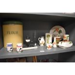 A mixed lot of vintage kitchenalia comprising of Homepride collectables, flour bin, Toni Raymond