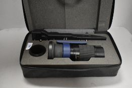 An Olympus Camedia TCON-300 Tele extension zoom lens and support in case