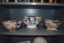 Two early 20th century fruit bowls, 'Amherst Japan Ironstone' to undersides, and a similar bowl in
