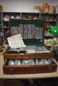 A 20th century 84 piece H Fisher Kings canteen of cutlery as new
