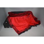 A 20th century Chanel designer scarf in red and black