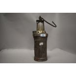 A vintage 1930's Miners Lamp 'Concordia Electric Safety Lamp Co Cardiff' age related patina