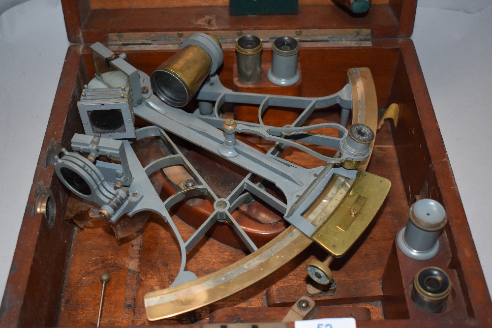 A vintage marine sextant in wooden box. - Image 3 of 4