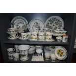 An extensive collection of Portmeirion' Botanic Garden' plates, toast rack, planter, tea pot and