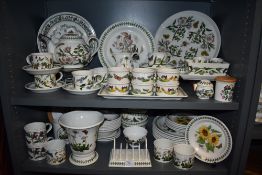 An extensive collection of Portmeirion' Botanic Garden' plates, toast rack, planter, tea pot and
