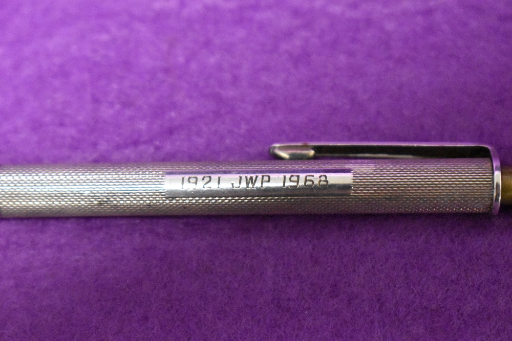 A HM silver retracting pencil having inscription to barrel ' 1921 JWP 1968'. AF. - Image 2 of 2