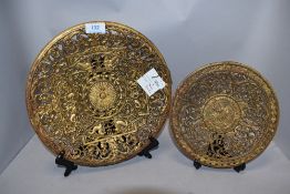 Two cast iron Coalbrookdale style plates having pierced decoration