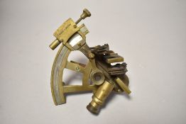 A Portable brass and copper sextant 'Ross London', devoid of case.