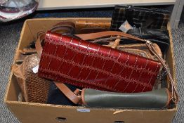 A selection of vintage and modern ladies fashion hand bags including Crocodile skin and leather