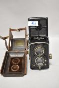 A Rolleiflex Standard reflex camera No353687 with Campur shutter and Carl Zeiss Jena Tessar f3,5