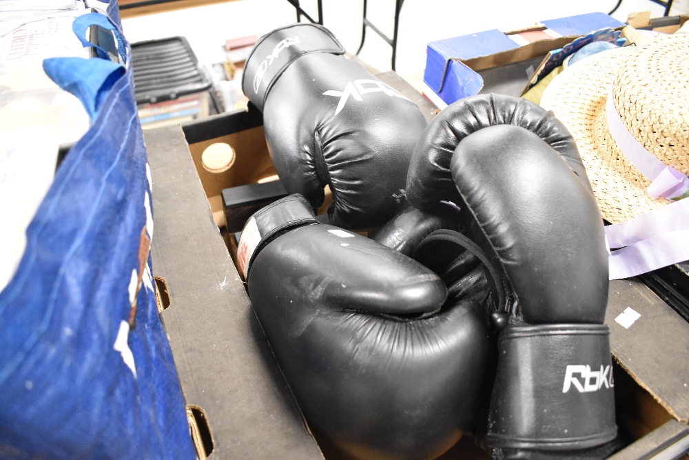 Two pairs of modern boxing gloves