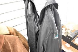 Two mens black leather jackets