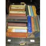 A selection of library and text books including the works of Charles Dickens
