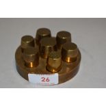 An unusual brass weight or gauge set for engineers or machinist no makers marks or labels present