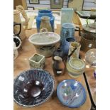 A good selection of 20th century studio pottery including Selborne, Ingleton, Kerry DG and similar