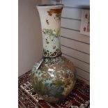 A Horace Elliott Arts and Crafts studio pottery floor vase of large bottle form in terracotta clay