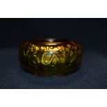 A 20th century Chinese bowl in Peking art glass marked LLGF 2001 163/1900 bearing seal mark to base