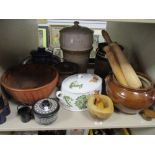 A fine selection of kitchen wares including Wedgwood tureen, Hornsea pottery storage jars and