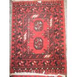Two antique hand woven Turkish style prayer rugs or mats