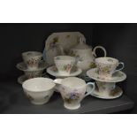 A 20th century part tea service by Shelley in the Wild Flowers pattern, also included is a Mayfair