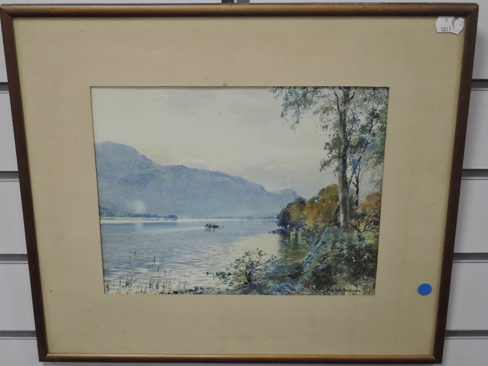 Henry Robinson Wilkinson, (1884-1894), a watercolour, Coniston Lake from Beck Lea, signed and - Bild 2 aus 2