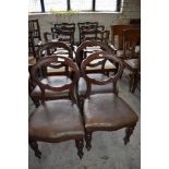 A set of six Georgian design mahogany dining chairs, comprising four singles chairs and two carvers,