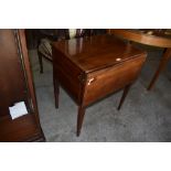 A George III Inlaid mahogany night stand of rectangular form, one side falling on button release